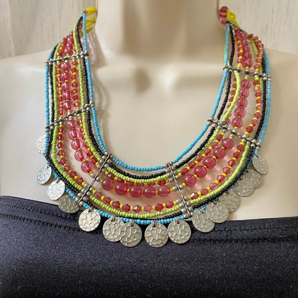 MULTICOLORED bib necklace